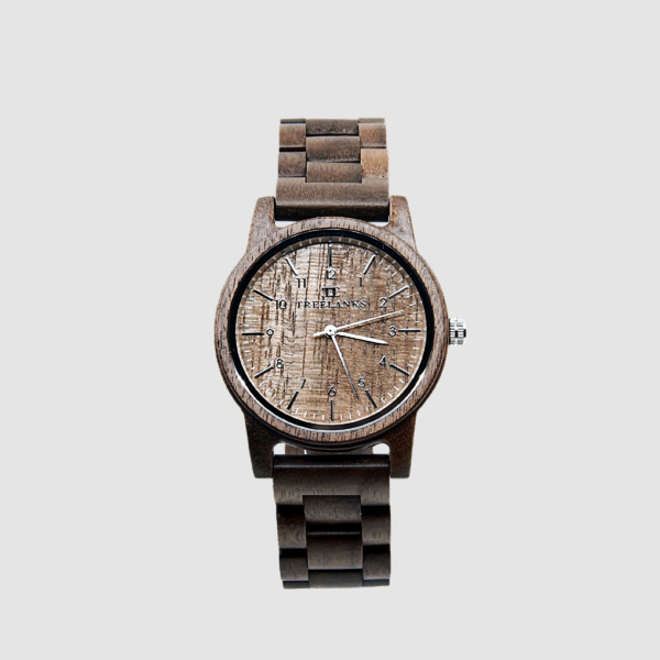 Saxon Walnut Wood Brown Watch