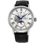 Orient Star Classic Moon Phase Semi-Skeleton 41mm Cordovan Strap