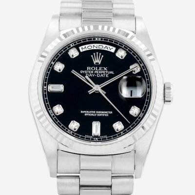 Rolex Day-Date 36 mm White Gold – Black Dial (1997)