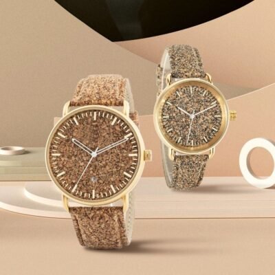 Coélus Couple Wooden Watch – Steel & Cork