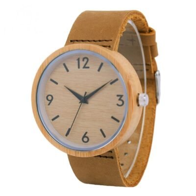 Méranti Men’s Wooden Watch 45 mm – Wood & Leather