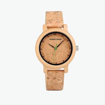 Cork Tree Wooden Watch 38 mm – Bamboo Wood, Cork Strap