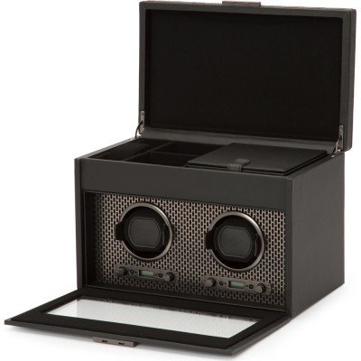 Wolf Axis Double Watch Winder with Storage – Anthracite
