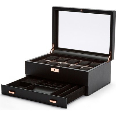 Wolf Axis Watch Box with Drawer for 10 Watches – Copper